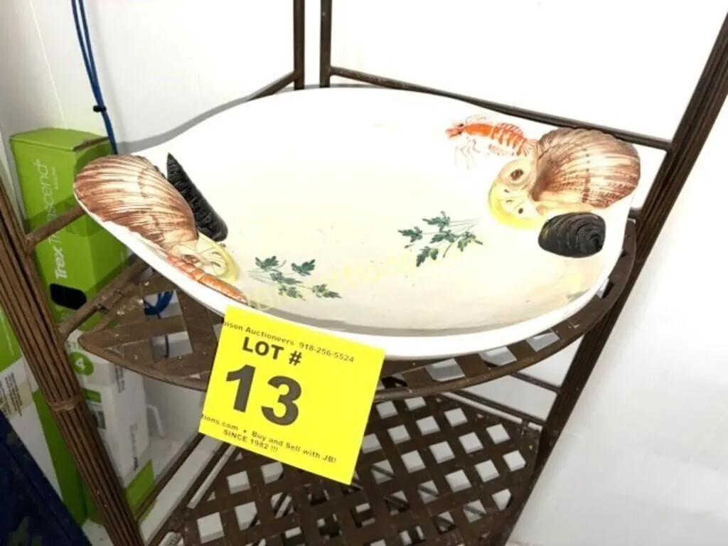 DECORATIVE LARGE SHALLOW SERVING BOWL