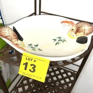 DECORATIVE LARGE SHALLOW SERVING BOWL