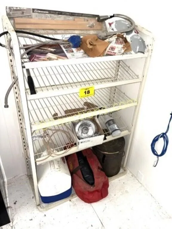 METAL RACK AND CONTENTS,