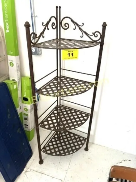 COLLAPSABLE METAL CORNER SHELF