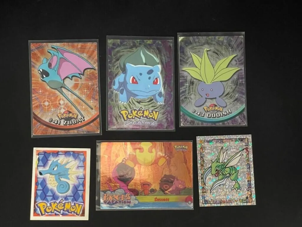 Vintage Pokemon Merlin Trading Cards (Lot of 6)