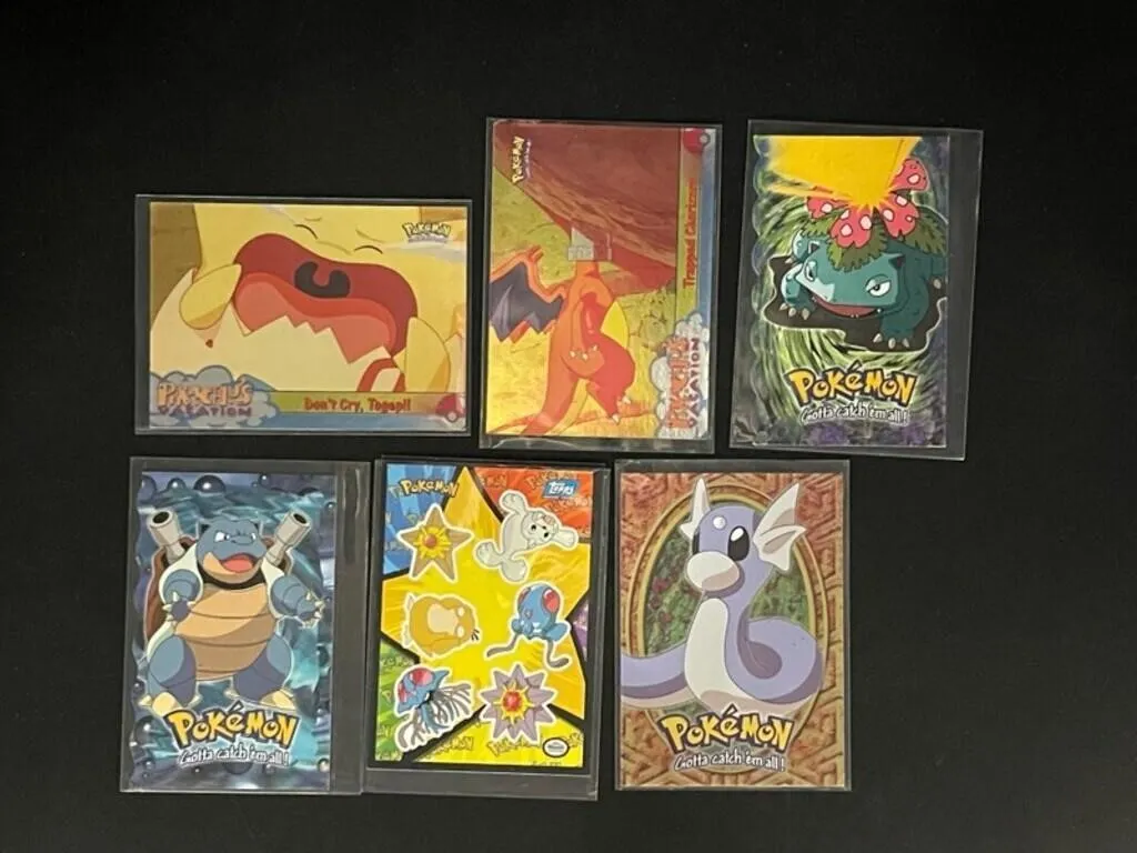 Pokemon Topps Cards & Sticker Sheet (Lot of 6)