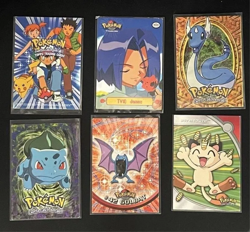 Vintage Pokemon Topps Trading Cards 6pc
