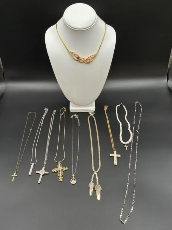 Mixed Cross Pendant Necklace (Lot of 10)