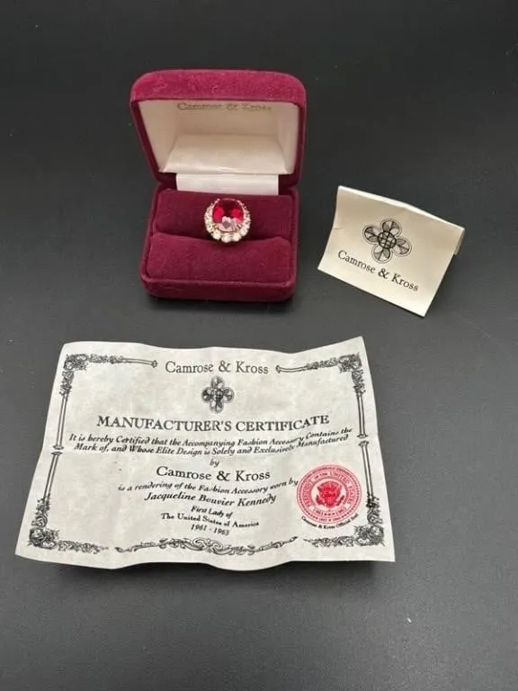 Camrose & Kross Jackie Kennedy Red Stone Ring