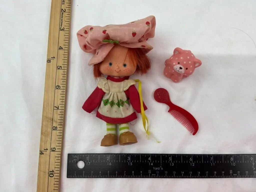 Cloth Doll, Bear Figure & Comb (Lot of 3)