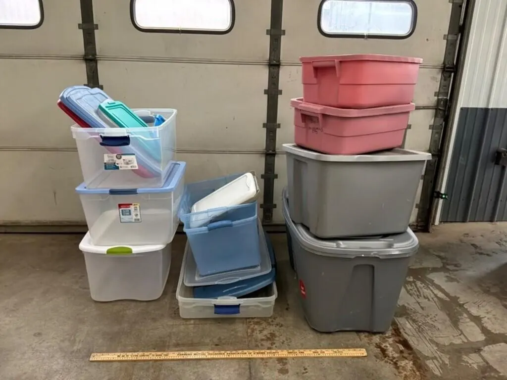 12pc Plastic Storage Bin Assortment