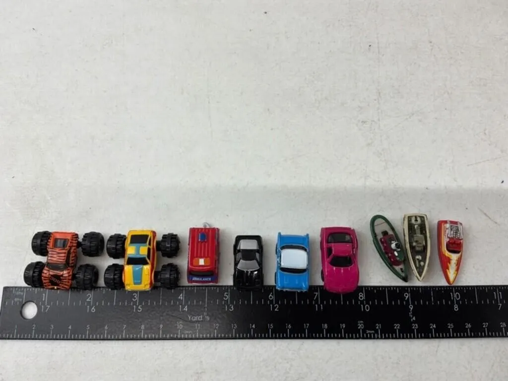 Miniature Toy Vehicles & Boats (Lot of 9)