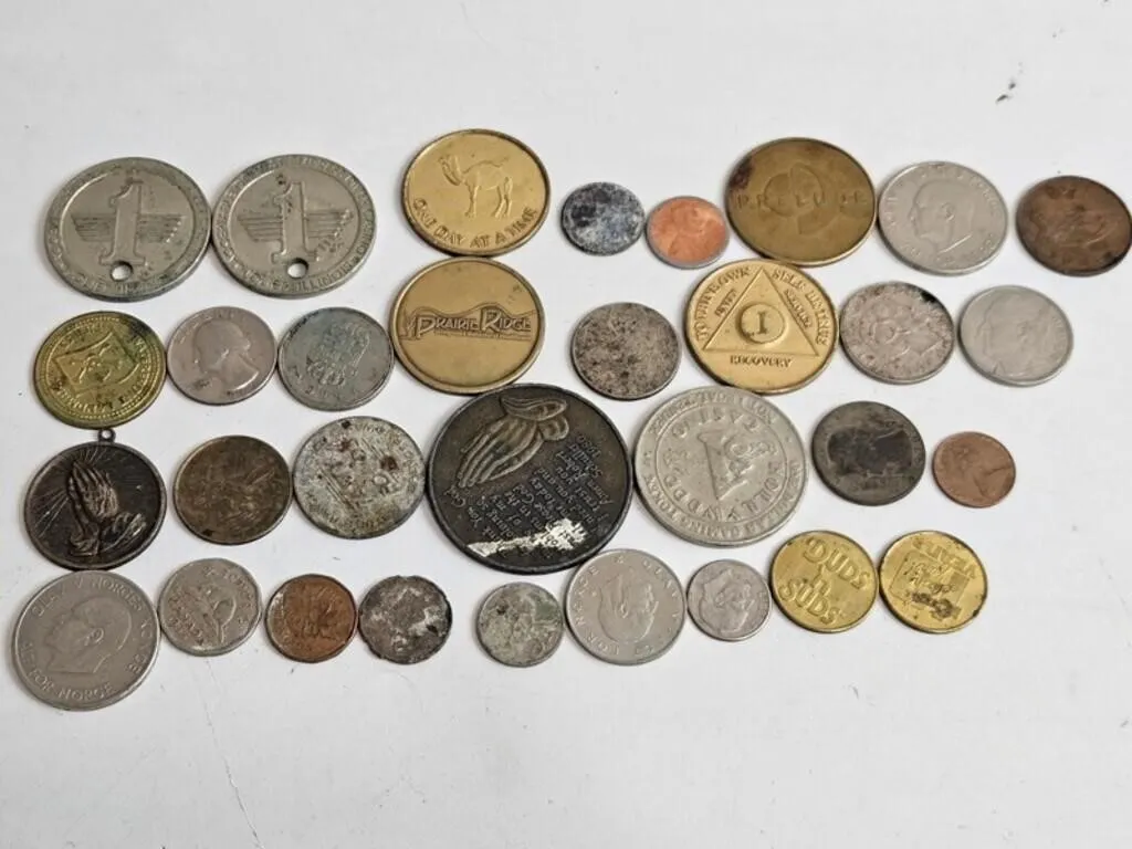 Mixed World Coins & Tokens (31pc)