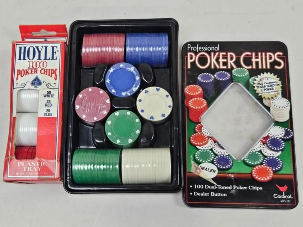 Hoyle & Cardinal Poker Chips (Lot of 3)