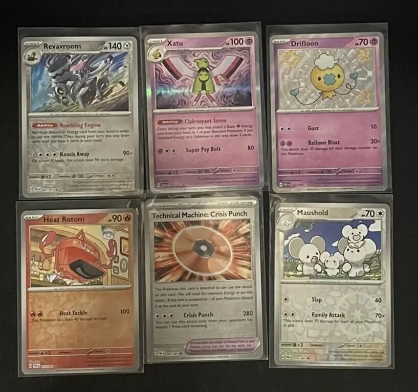 Pokemon TCG 6pc Revavroom Xatu Maushold