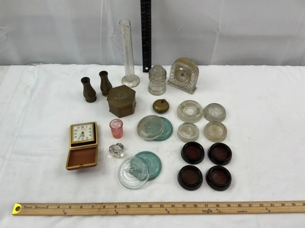 Vintage Mixed Glass & Brass Decor (Lot of 25)