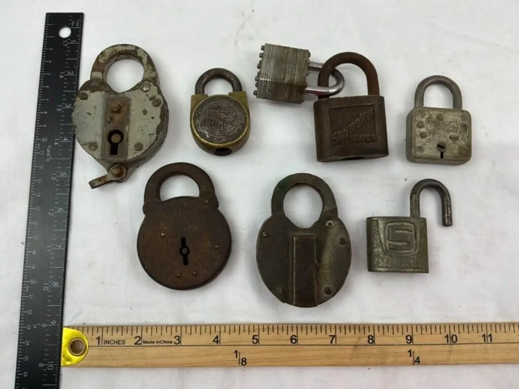 Vintage Mixed Padlock Collection (Lot of 8)