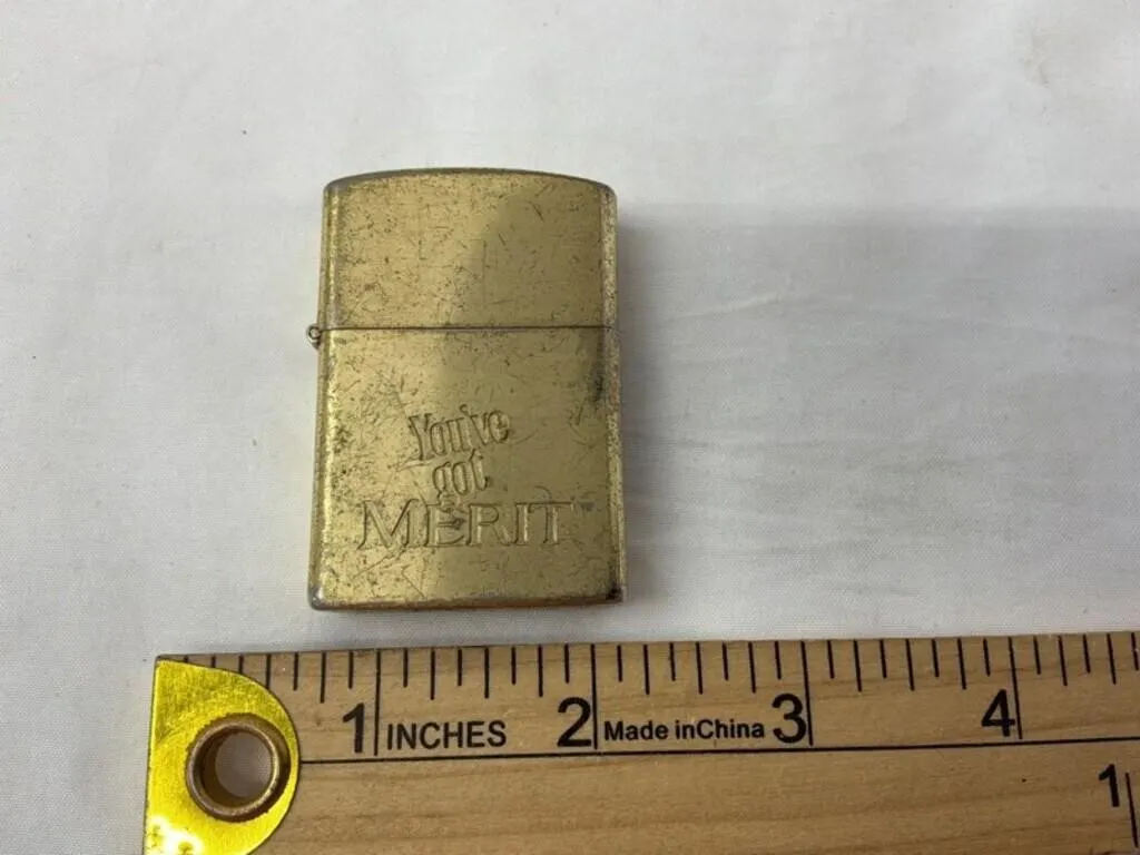 Brass-Tone Merit Flip-Top Pocket Lighter
