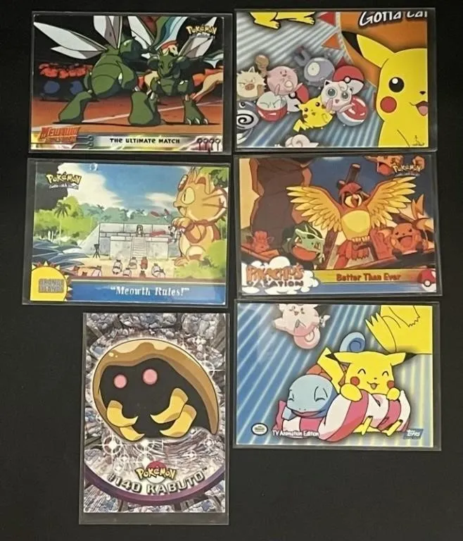 Vintage Pokemon Topps TV Cards 6pc