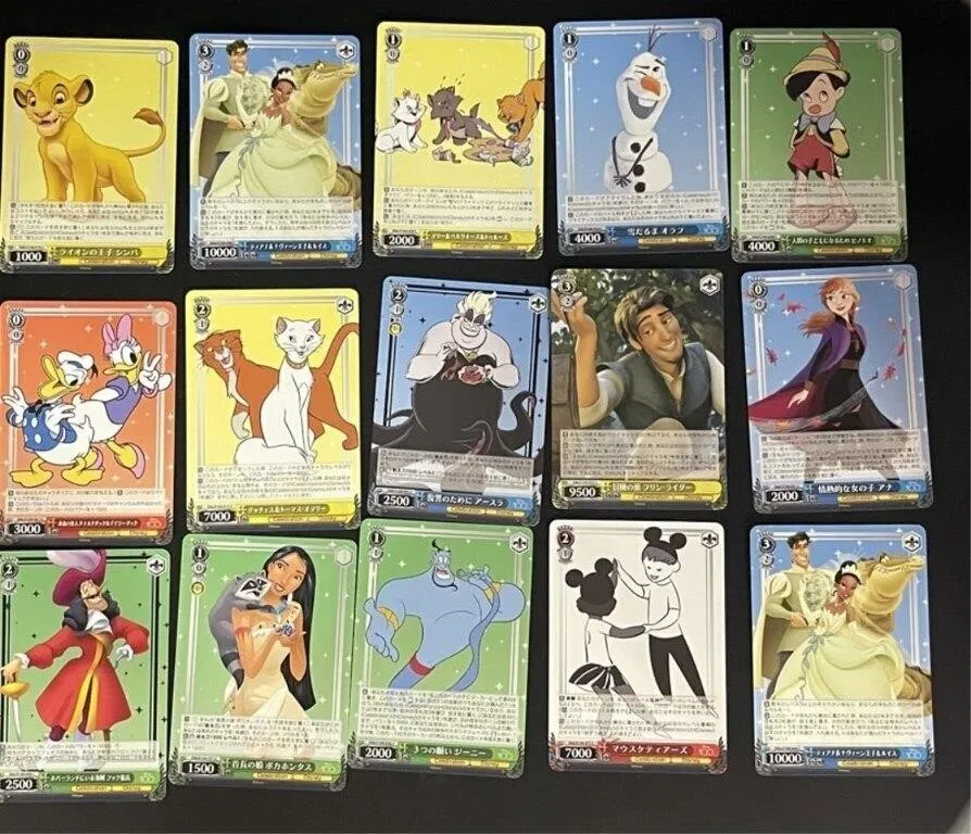 Disney Lorcana Japanese Trading Cards (Lot of 15)