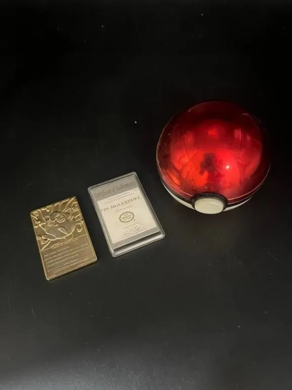 Pokemon Jigglypuff Gold Card & Pokeball (Lot of 3)