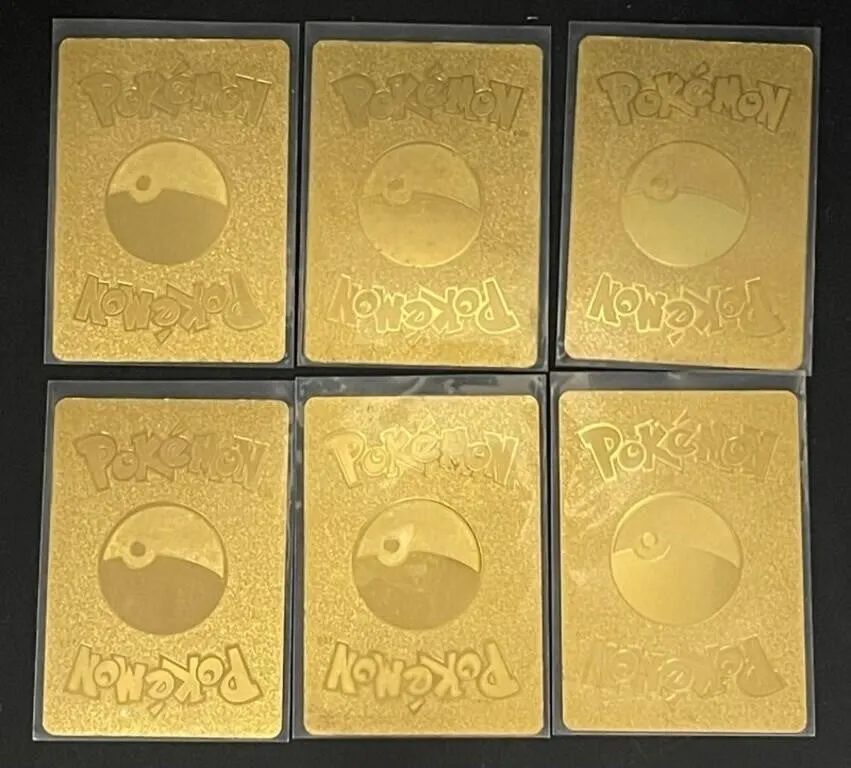 6pc Gold Pokemon GX V VMAX Card Collection