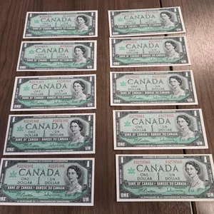 (10) 1967 Bank of Canada Uncirculated Centennial One Dollar Bank Notes (Consecutive Serial Numbers)
 UNRESERVED