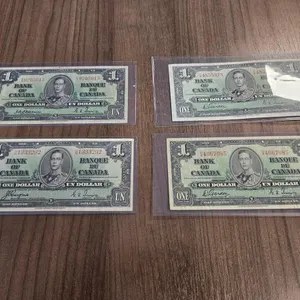 (4) 1937 Bank of Canada One Dollar Banknotes (Osborne, Coyne, Gordon & Gordon Narrow Signature Panel) (H/A)
 UNRESERVED