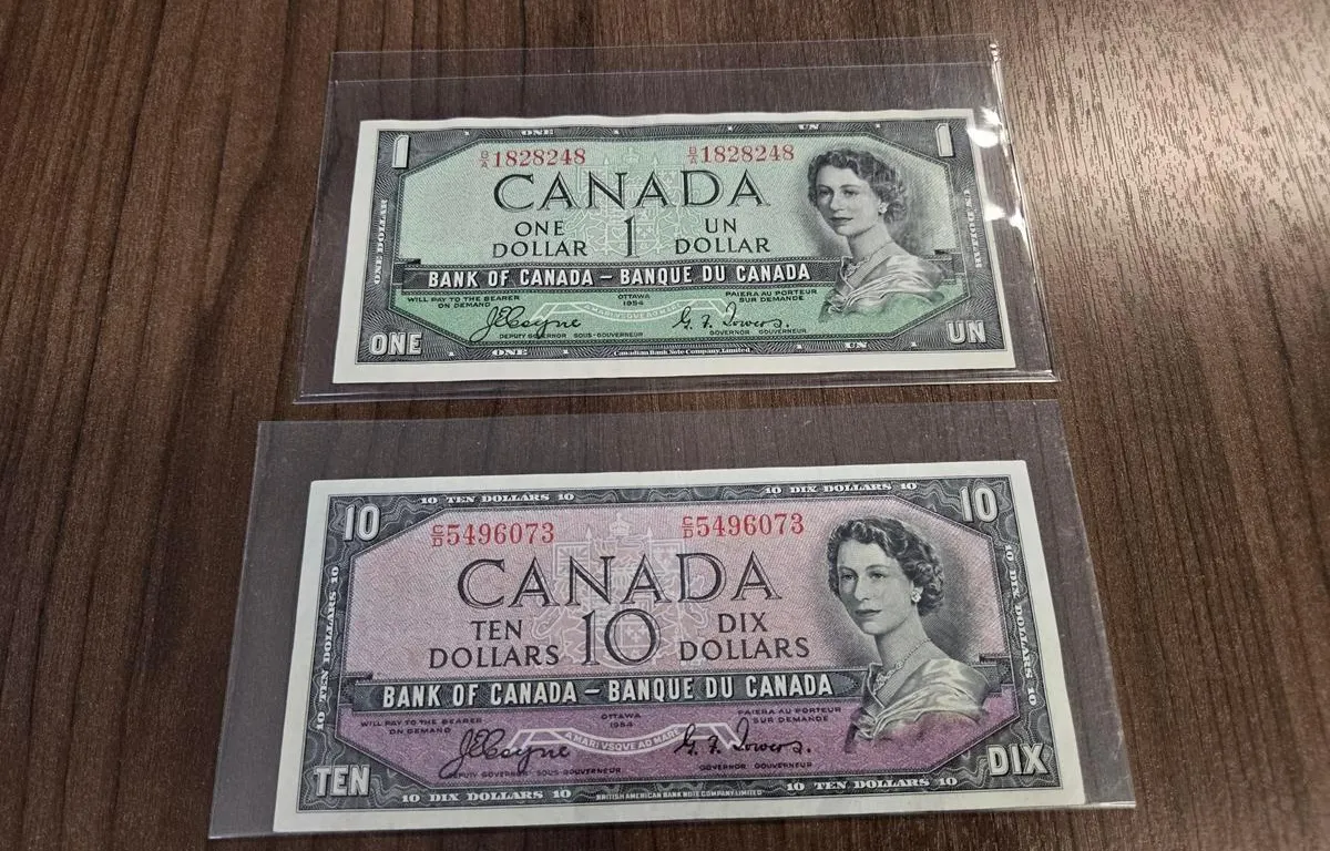 1954 Bank of Canada $1 & $10 Devils Face Banknotes (Coynr/Towers)
UNRESERVED