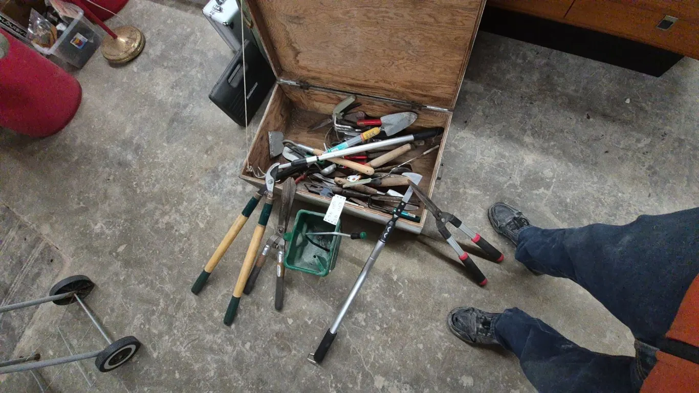 Assorted Garden Tools: Loppers, Shears, Trowels, Cultivators