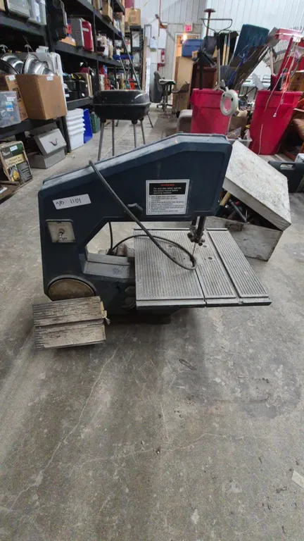 Band Saw with Table, Motor, and disc sander combo. Some damage on cover