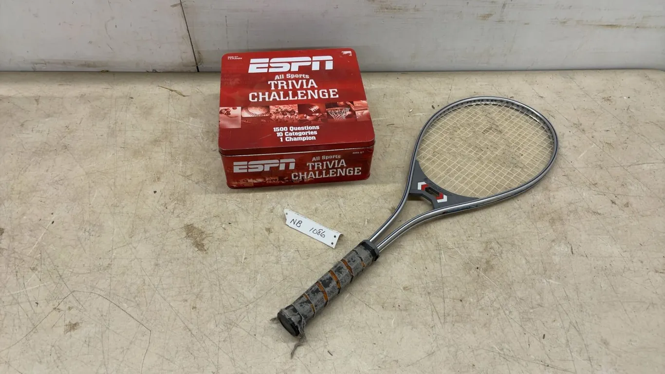 Dunlop Tennis Racquet and ESPN All Sports Trivia Challenge Game in Collector Tin