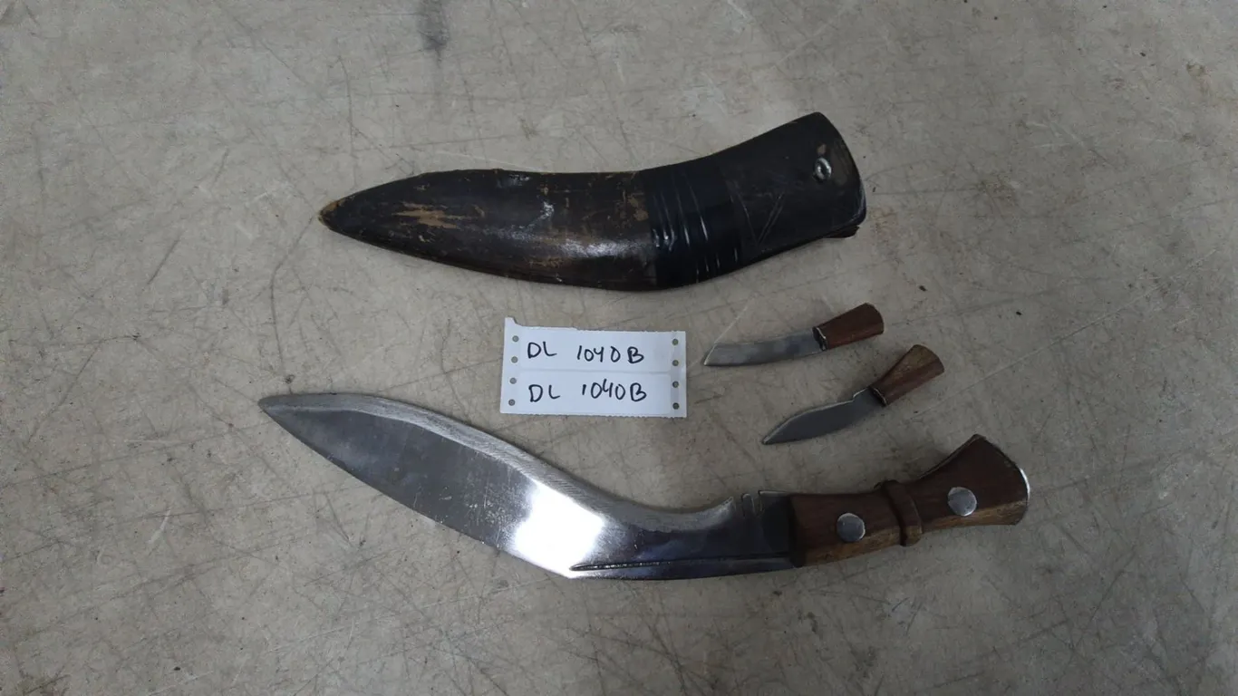 Khukuri Knife with Sheath and Two Small Knives