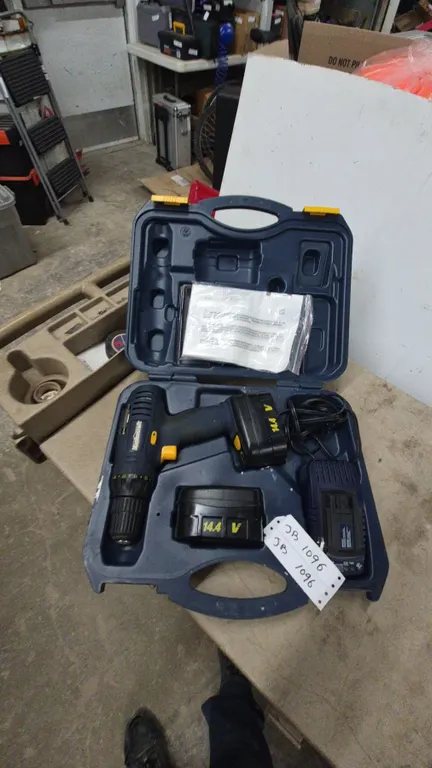 Mastercraft 14.4V Cordless Drill, 2 Batteries, Charger, and Case