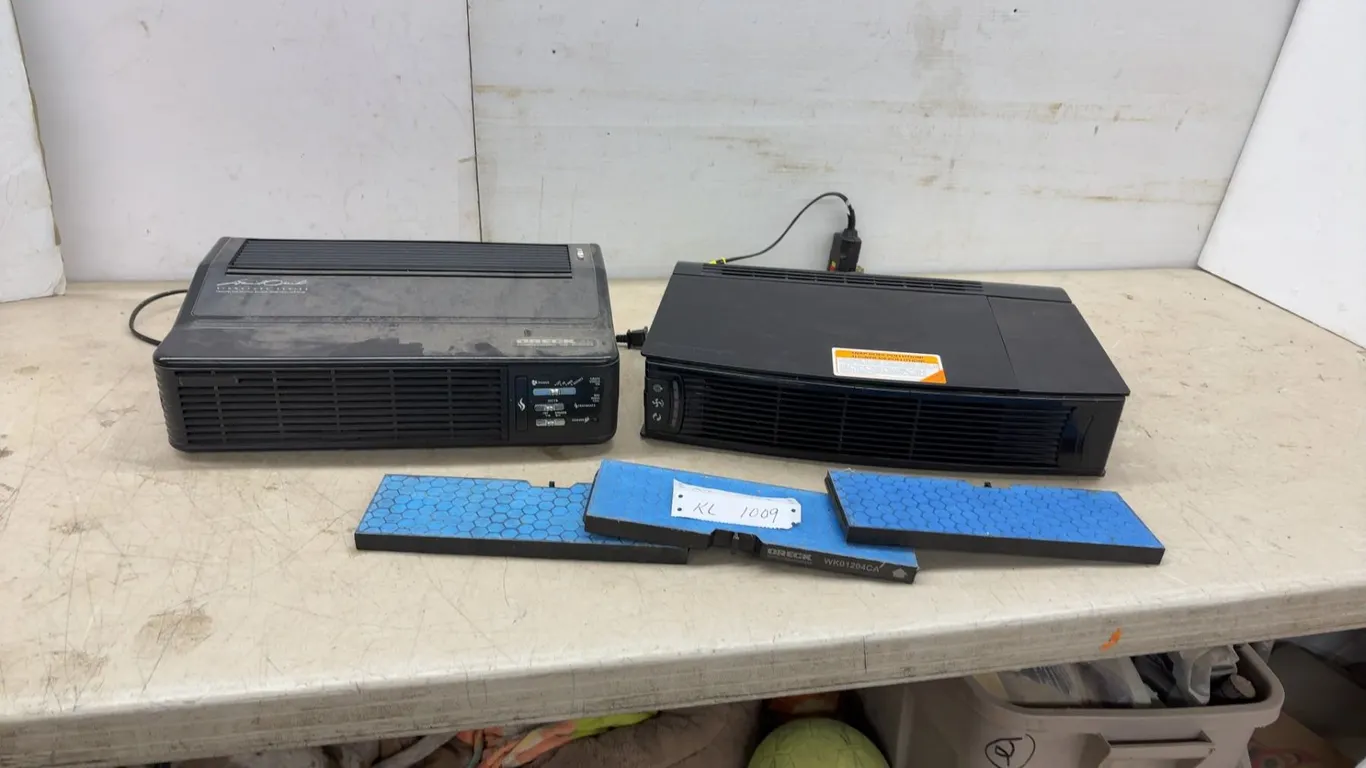 Two Oreck XL Signature Series Professional Air Purifiers and Truman Cell Filters