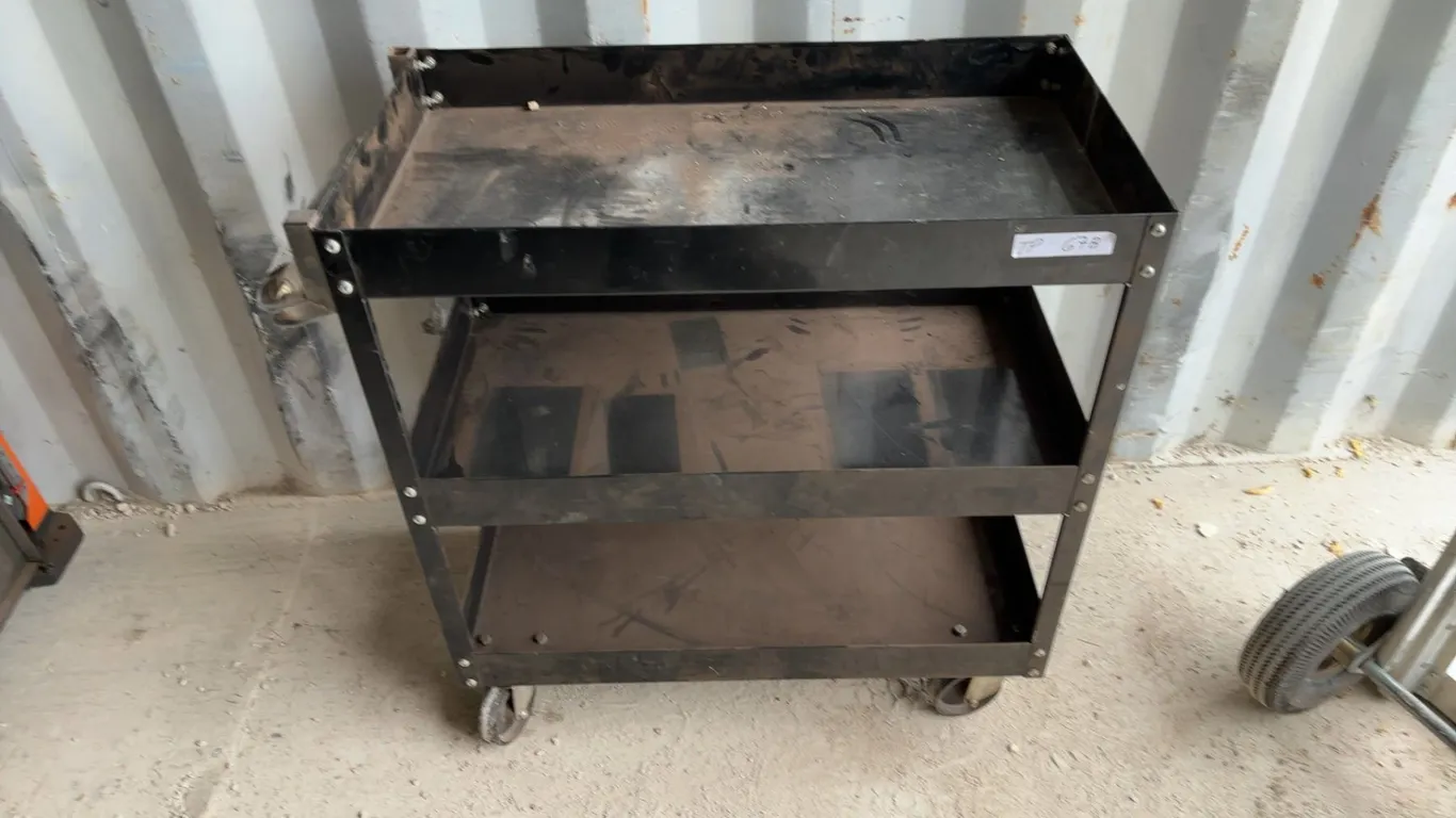 Black 3-Tier Rolling Utility Cart with Handle, 35”×16”×33”