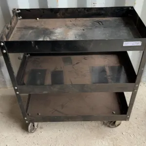 Black 3-Tier Rolling Utility Cart with Handle, 35”×16”×33”