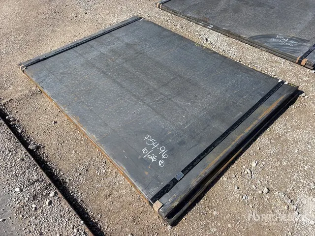 Quantity of (2) 2026 Kit Containers Steel 5 ft 1 in x 6 ft 10 in (1 in Thick) Road Steel Plates (Unused)