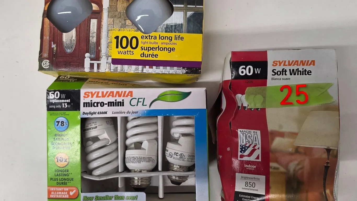 Lot of 60 and 100-watt Lightbulbs