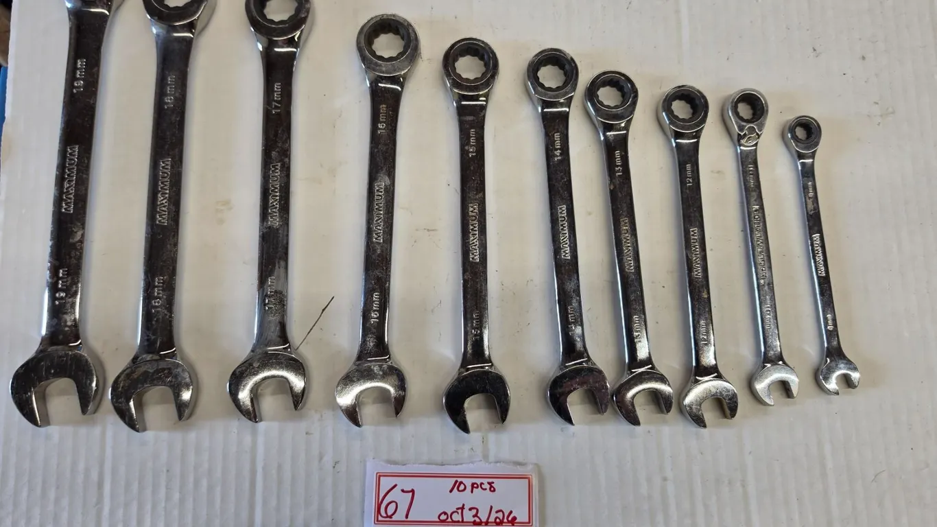 (10) Maximum 12-point Ratcheting Wrenches, 8 to 19mm