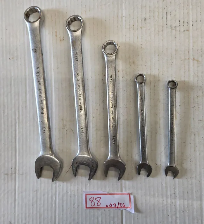 (5) Popular Mechanics 12-Point Wrenches