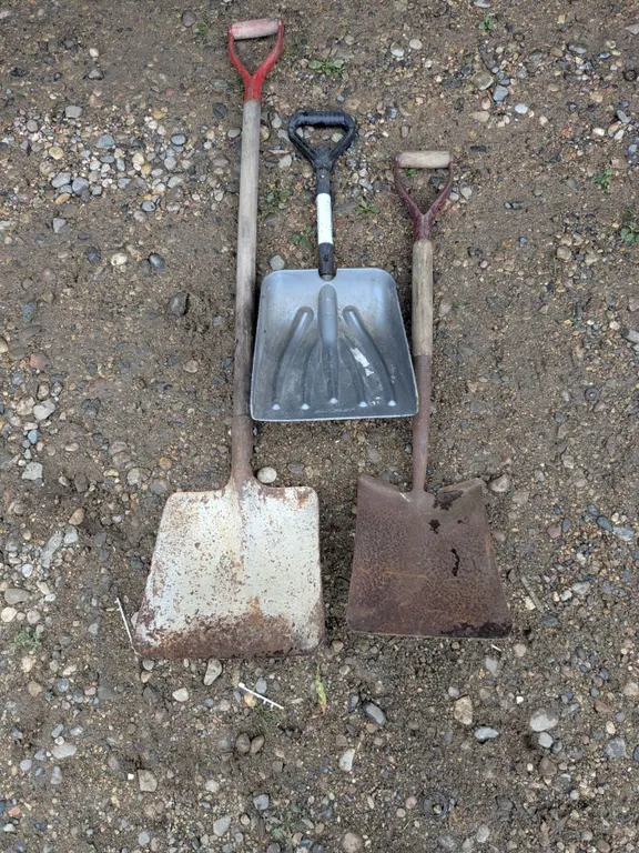 (2) Metal Square Shovels, Emergency Compact Show Shovel