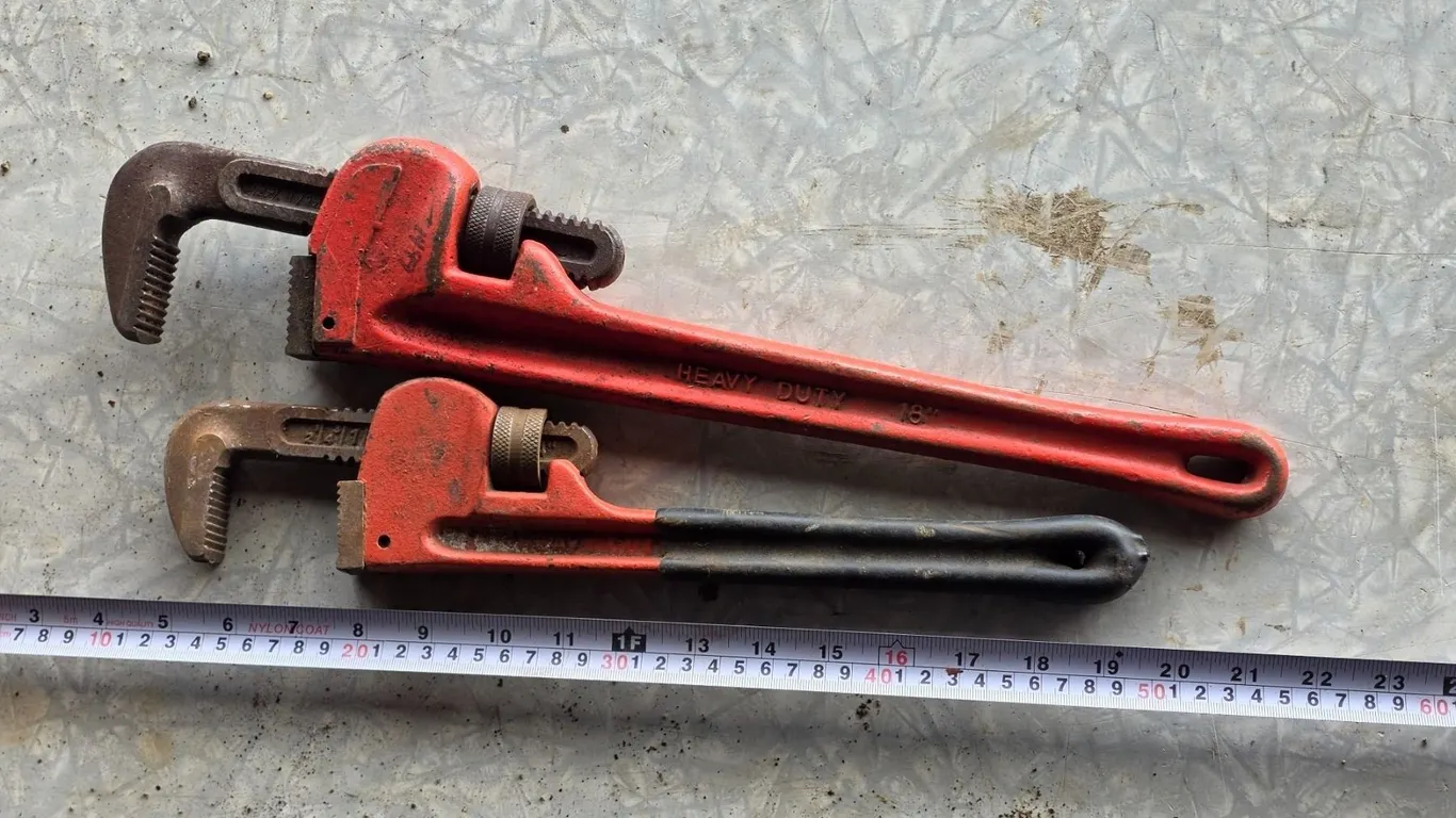 2 heavy wrenches- 18" and 14"