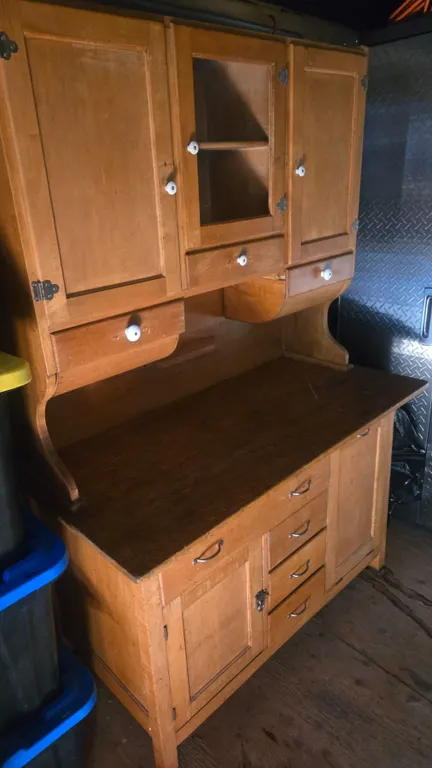 Refinished Maple Kitchen Hoosier Cupboard – Very Good Condition