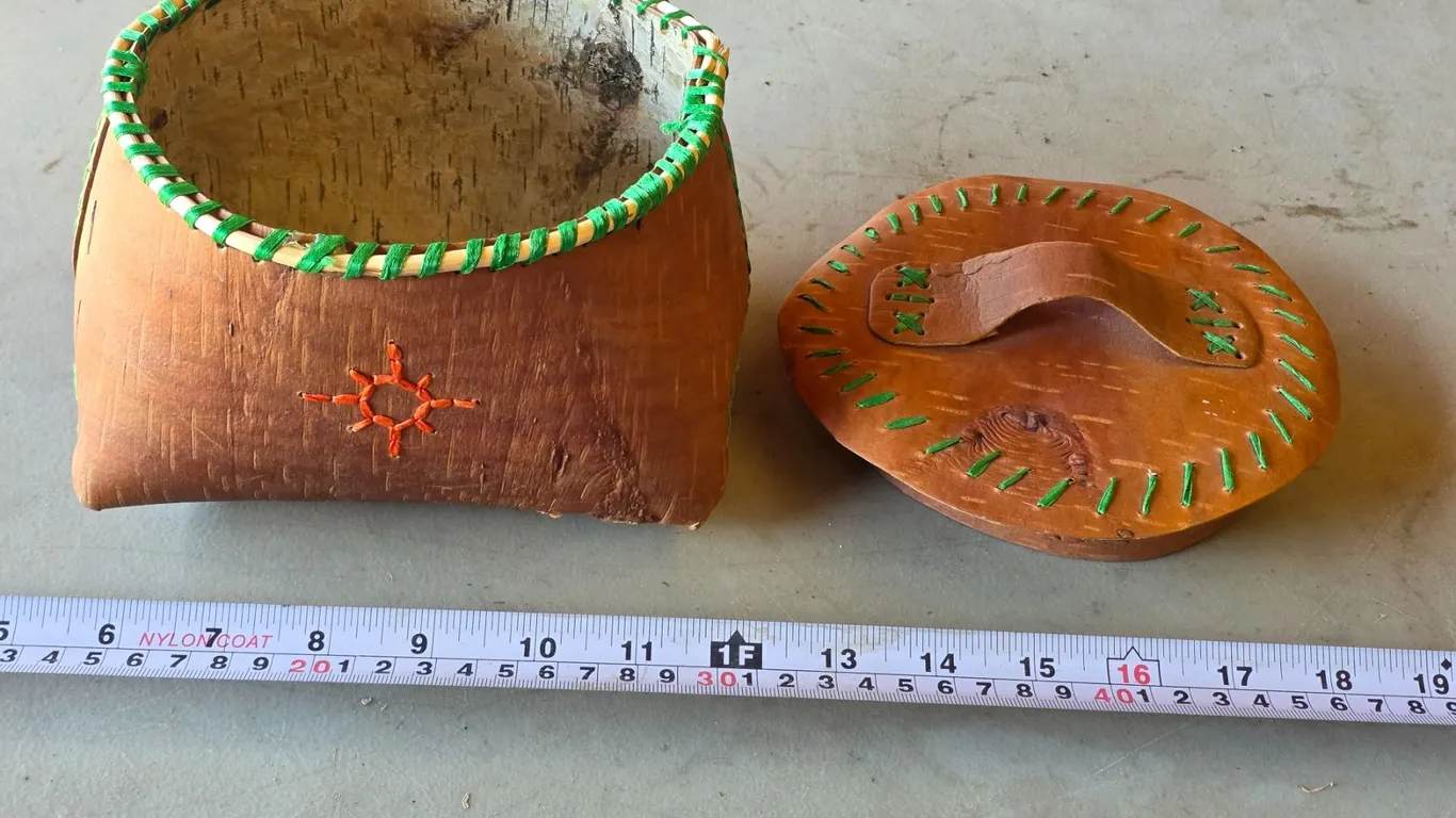 *OFFSITE* Birch Bark Basket – 6”x 6”x 5”h