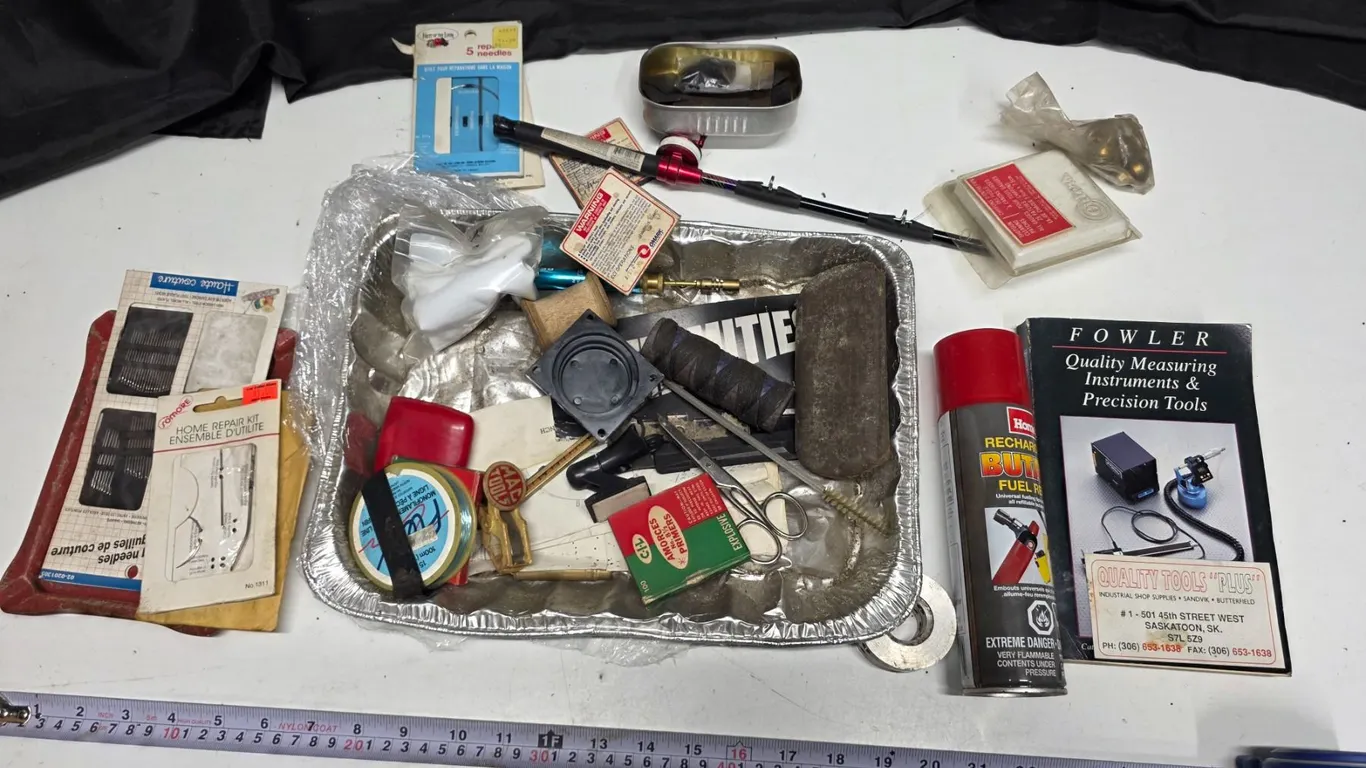 Misc. Lot – Full Box CIL Primers, Butane, Mac Tools Brass, Snap-on Tray, etc.