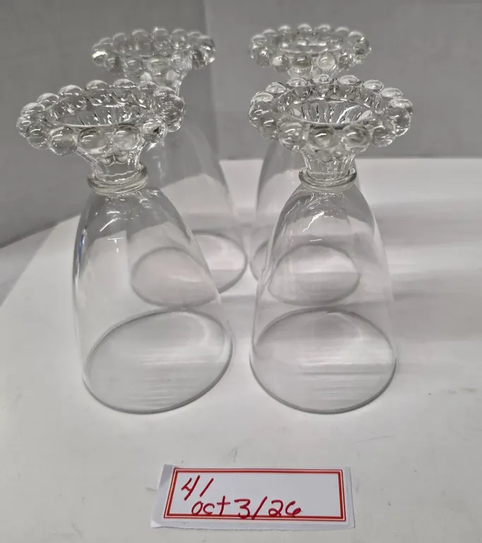 (4) Anchor Hocking “Boopie” Wine Glasses (Not Marked)