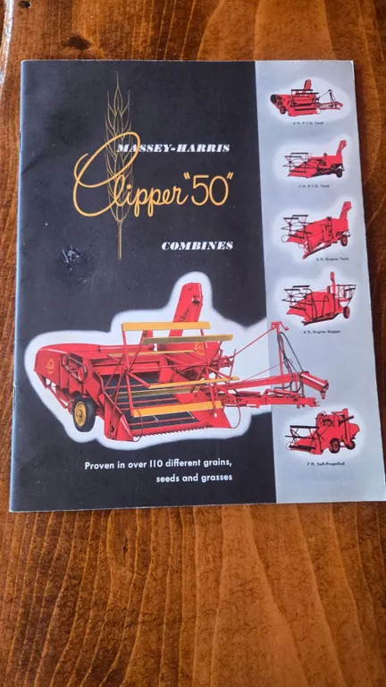 1940’s Massey Harris Clipper “50” Combine Brochure. Great Colour & Graph