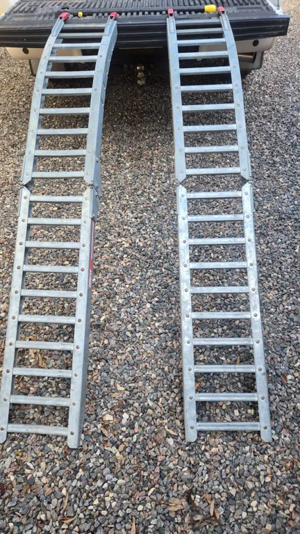 Pair of Folding 7’ Aluminum Loading Ramps. For Quad or Other Drive on Equipment