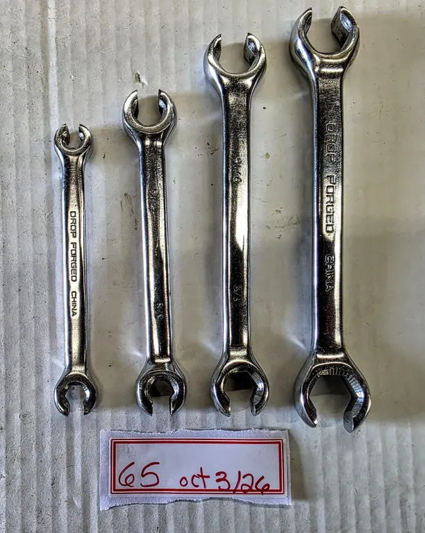(4) Drop Forged 6-Point Flare Nut Wrenches