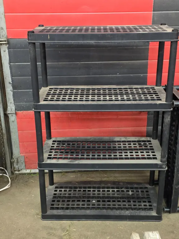 *OFFSITE* 4-Tiered Plastic Shelving – 36”x 17”x 59”h