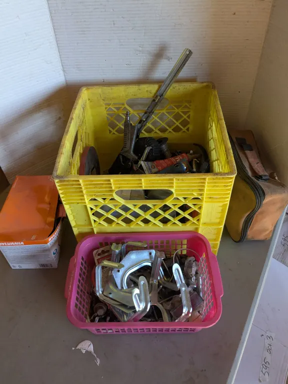 *OFFSITE* Crate of Assorted Tools & Hardware