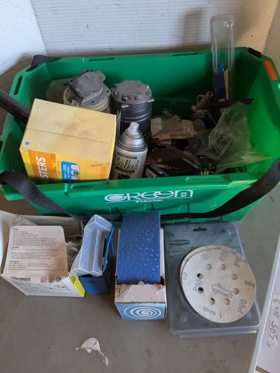 *OFFSITE* Bin of Assorted Hardware & Tools, etc.