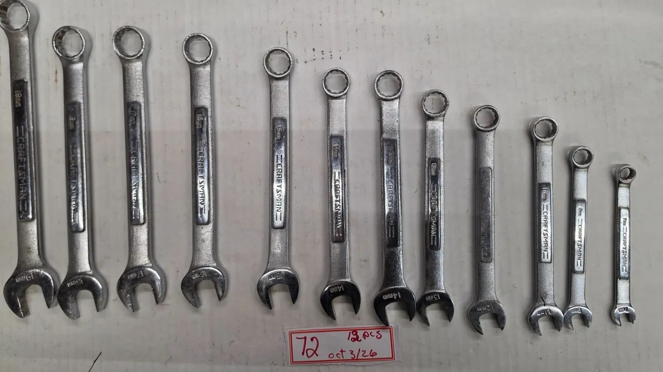 (12) Craftsman 12-point Wrenches, 12 to 19mm
